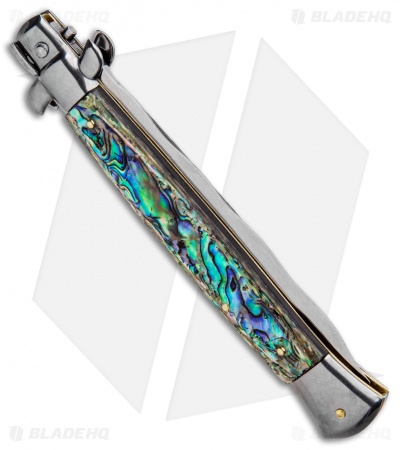 Frank B 11" Italian Stiletto Kris Automatic Knife Abalone (5" Polish) 