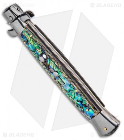 Frank B 11" Italian Stiletto Kris Automatic Knife Abalone (5" Polish) 