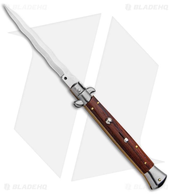 Frank B 11" Italian Stiletto Kris Automatic Knife Cocobolo (5" Polish) 