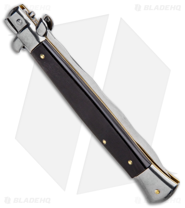 Frank B 11" Italian Stiletto Kris Automatic Knife Dark Horn (5" Polish) 