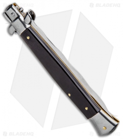 Frank B 11" Italian Stiletto Kris Automatic Knife Dark Horn (5" Polish) 