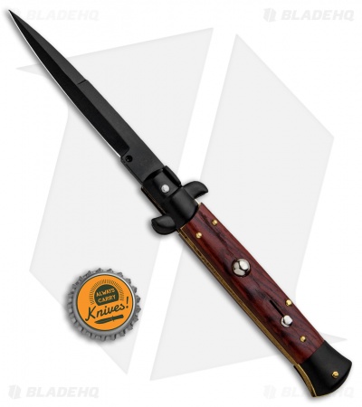 Frank B 9" Italian Stiletto Automatic Bayonet Knife  Cocobolo (4" Black)