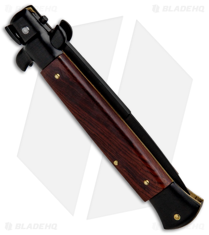 Frank B 9" Italian Stiletto Automatic Bayonet Knife  Cocobolo (4" Black)