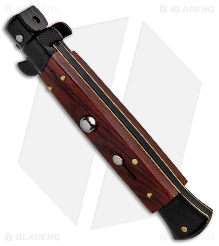 Frank B 9" Italian Stiletto Automatic Bayonet Knife  Cocobolo (4" Black)