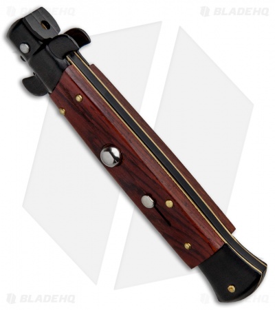 Frank B 9" Italian Stiletto Automatic Bayonet Knife  Cocobolo (4" Black)
