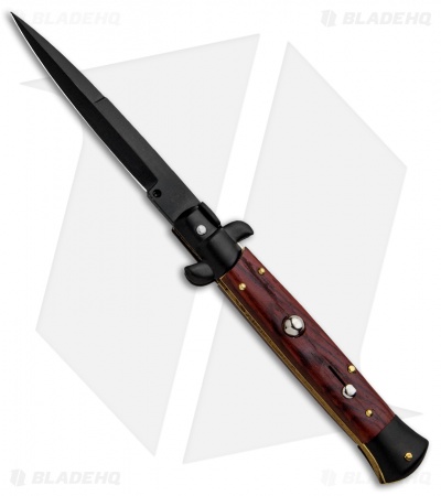 Frank B 9" Italian Stiletto Automatic Bayonet Knife  Cocobolo (4" Black)