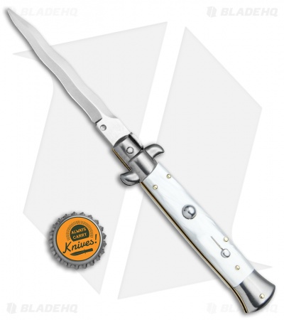 Frank B 9" Italian Stiletto Kris Knife Pearlex (4" Satin) 