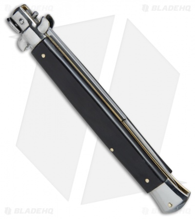 SKM 13" Italian Stiletto Bayonet Automatic Knife Dark Horn (6" Satin)
