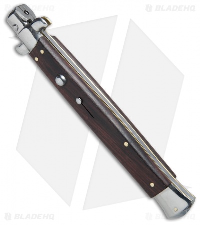 Frank B. 13" Italian Stiletto Bayonet Automatic Knife Dark Wood (6" Satin)