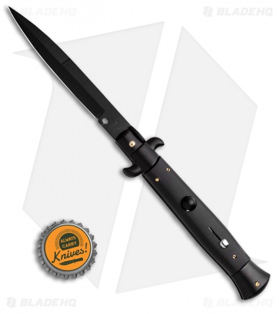 Frank B 9" Italian Stiletto Automatic Bayonet Knife Stealth Black (4" Black)