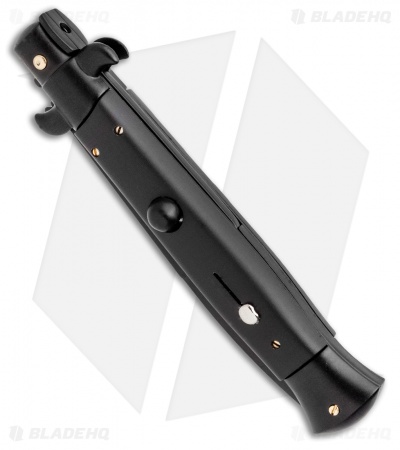 Frank B 9" Italian Stiletto Automatic Bayonet Knife Stealth Black (4" Black)