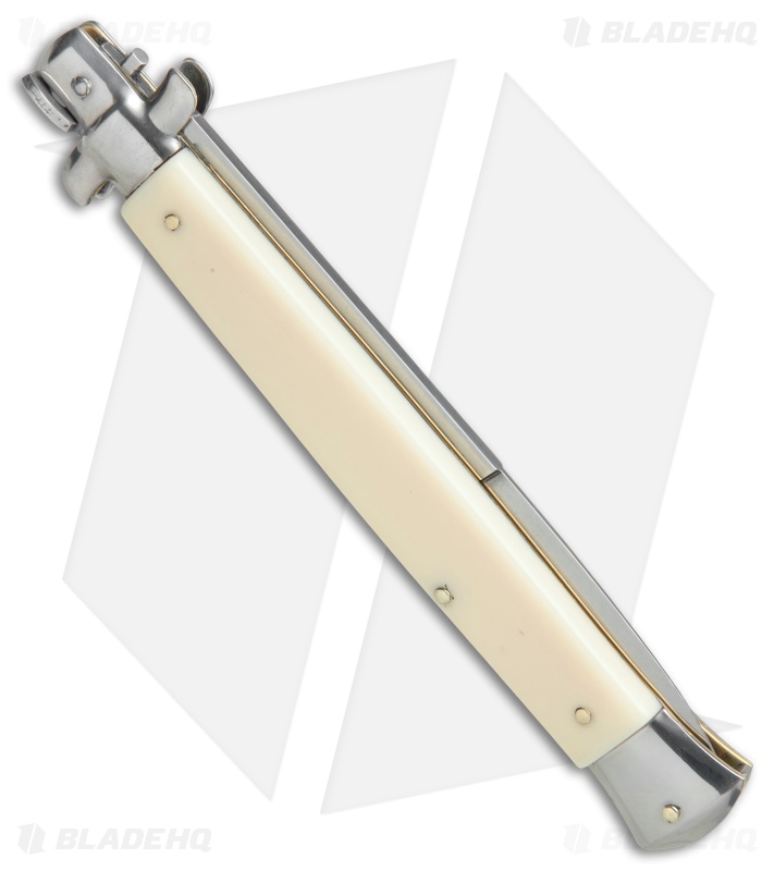 SKM 13" Italian Stiletto Automatic Knife Sim. Ivory (5.7" Satin Bayonet)