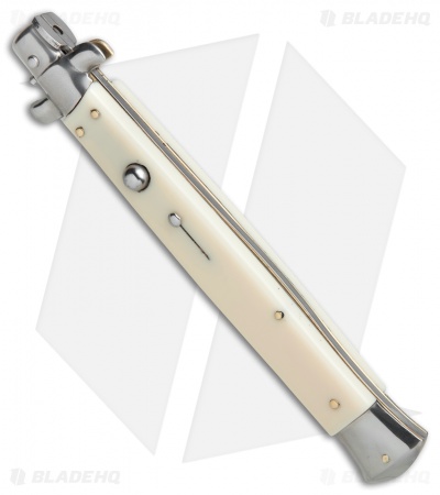 SKM 13" Italian Stiletto Automatic Knife Sim. Ivory (5.7" Satin Bayonet)