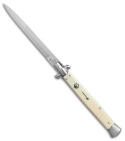 SKM 13" Italian Stiletto Automatic Knife Sim. Ivory (5.7" Satin Bayonet)