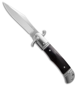 9" CZ Bolster Release Automatic Knife Ebony Wood (4.12" Satin)