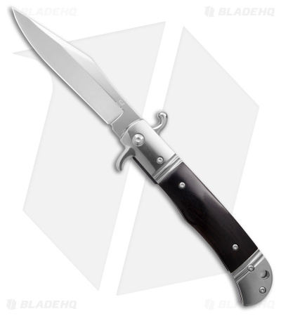 9" CZ Bolster Release Automatic Knife Ebony Wood (4.12" Satin)