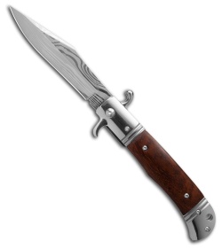 9" CZ Bolster Release Automatic Knife Snakewood (4" Damascus)