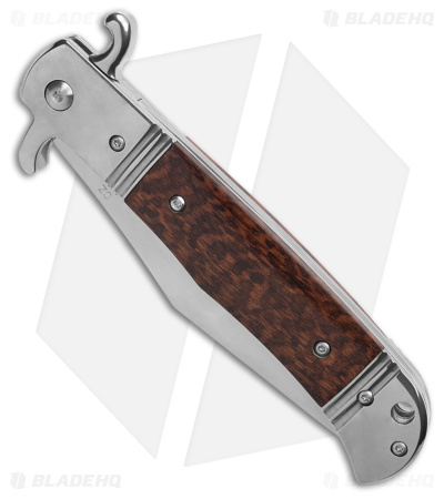 9" CZ Bolster Release Automatic Knife Snakewood (4.12" Satin)