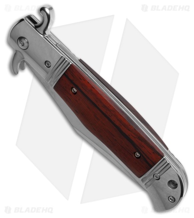 9" CZ Bolster Release Automatic Knife Rosewood (4" Satin)