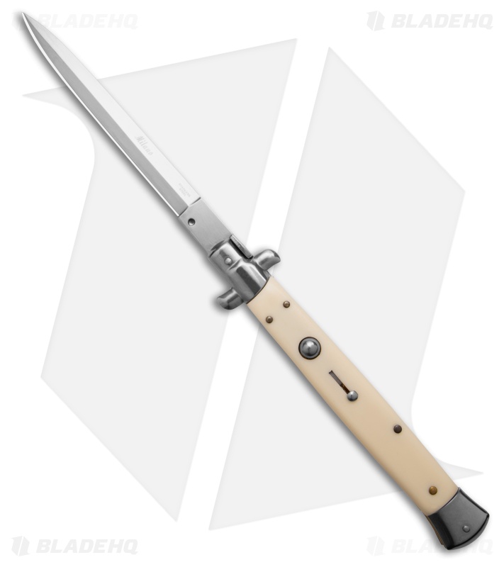 Milano 13" Italian Stiletto Automatic Knife Sim Ivory (6" Satin)