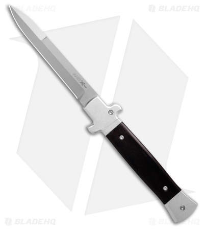 AKC World 9" X-Treme Shadow Bolster Release Auto Knife Ebony Wood (4" SW)