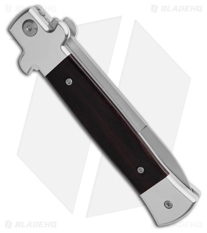 AKC World 9" X-Treme Shadow Bolster Release Auto Knife Ebony Wood (4" SW)