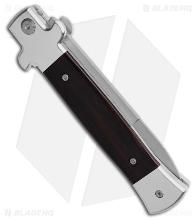 AKC World 9" X-Treme Shadow Bolster Release Auto Knife Ebony Wood (4" SW)