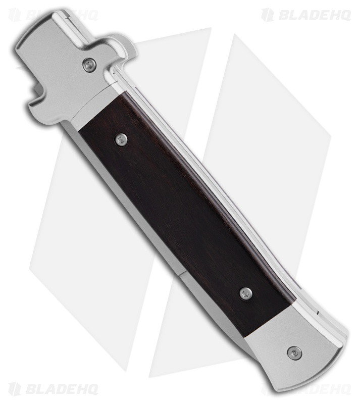 AKC World 9" X-Treme Shadow Bolster Release Auto Knife Ebony Wood (4" SW)