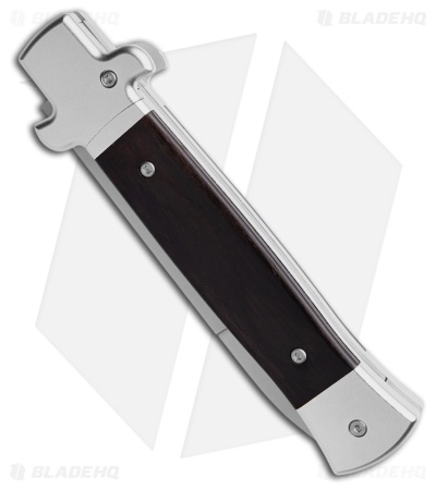 AKC World 9" X-Treme Shadow Bolster Release Auto Knife Ebony Wood (4" SW)