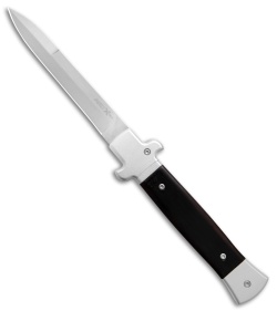 AKC World 9" X-Treme Shadow Bolster Release Auto Knife Ebony Wood (4" Satin)