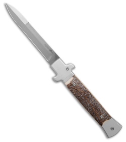 AKC World 9&quot; X-Treme Shadow Bolster Release Automatic Knife Stag (4&quot; Satin) | 205757