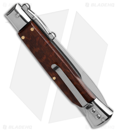  AKC 9" Bayonet Automatic Swinguard Italian Stiletto Snakewood (4" Satin)