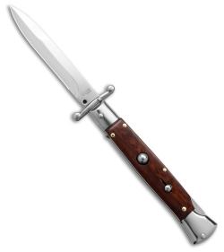 AKC 9" Bayonet Automatic Swinguard Italian Stiletto Snakewood (4" Satin)