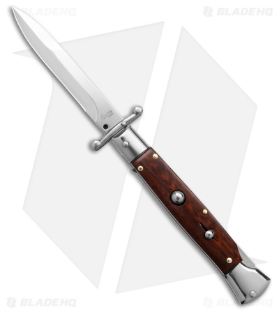  AKC 9" Bayonet Automatic Swinguard Italian Stiletto Snakewood (4" Satin)