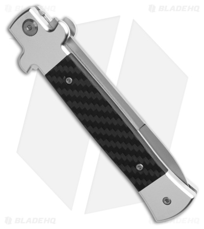 AKC X-Treme Shadow Bolster Release Auto Knife  Black Carbon Fiber (4" SW)