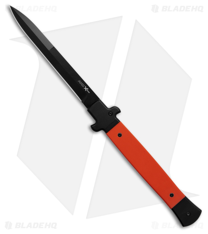 AKC 11" X-Treme Shadow Bolster Release Automatic Knife Orange G-10 (5" Black)