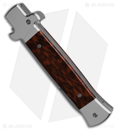 AKC X-Treme 9" Shadow Bolster Release Automatic Knife Snakewood (4" Satin)