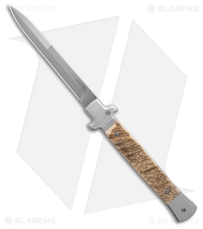 AKC X-Treme Shadow Bolster Release Automatic Knife Stag (5" Polish)