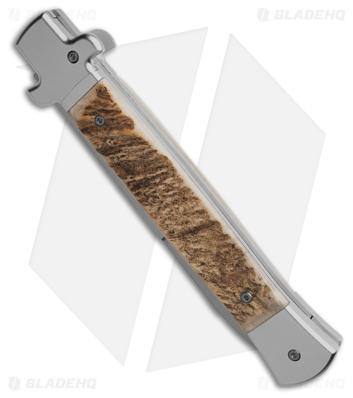 AKC X-Treme Shadow Bolster Release Automatic Knife Stag (5" Polish)