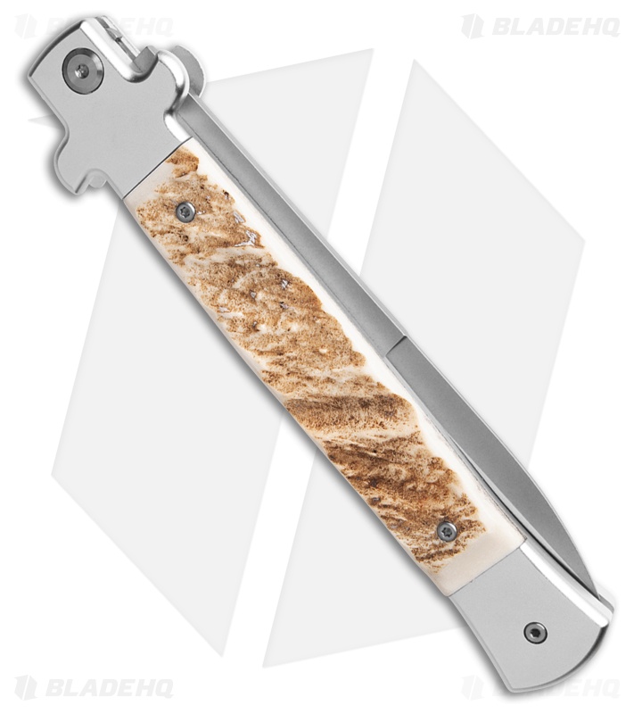 AKC X-Treme Shadow Bolster Release Automatic Knife Stag (5" Satin)