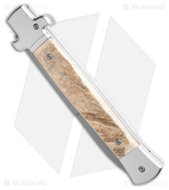 AKC X-Treme Shadow Bolster Release Automatic Knife Stag (5" Satin)