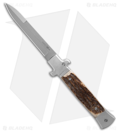 AKC X-Treme 9" Shadow Bolster Release Automatic Knife Stag (4" SW)