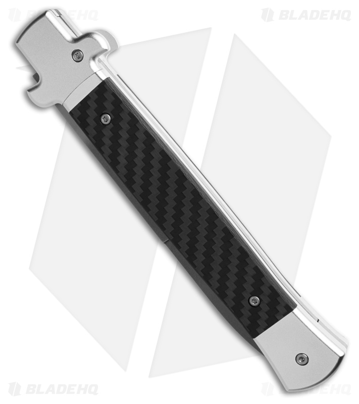 AKC X-Treme Shadow Bolster Release Auto Knife  Black Carbon Fiber (5" SW)