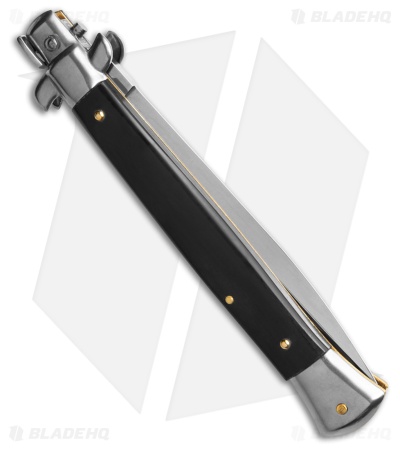 Frank B 11" Italian Stiletto Automatic Knife Dark Horn (5" Satin Dagger) 