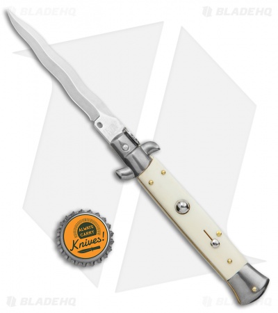 Frank B 9" Italian Stiletto Kris Knife Bone (4" Satin) 