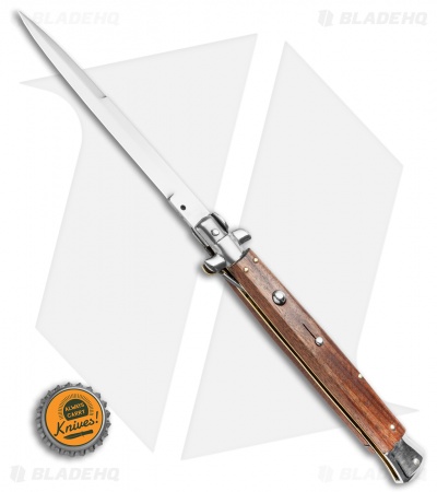 Frank B. 13" Italian Stiletto Bayonet Automatic Knife Wood (6" Satin)
