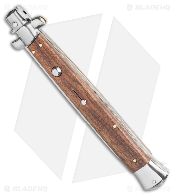 Frank B. 13" Italian Stiletto Bayonet Automatic Knife Wood (6" Satin)