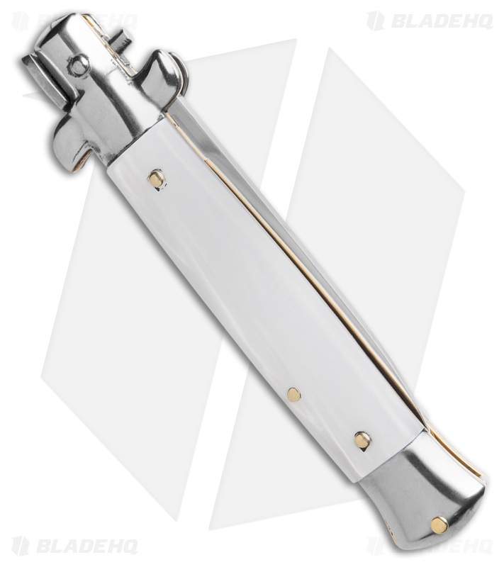 SKM Italian Stiletto Knife White Pearlex (Satin) - Blade HQ