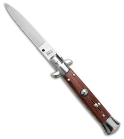 SKM  8" Italian Stiletto Automatic Knife Rosewood (3.25" Satin Flat)