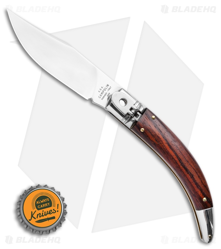 AGA Campolin Diana Lever Lock Automatic Knife Santos Wood  (3.75" Satin)